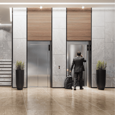 man elevator